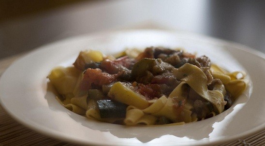 Pappardelle with vegetarian ragout