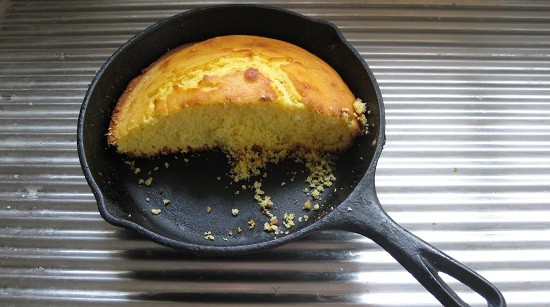 Cornbread in cast iron pan