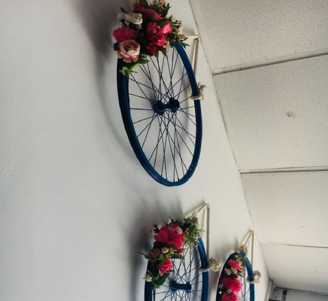 ruota bici decorata